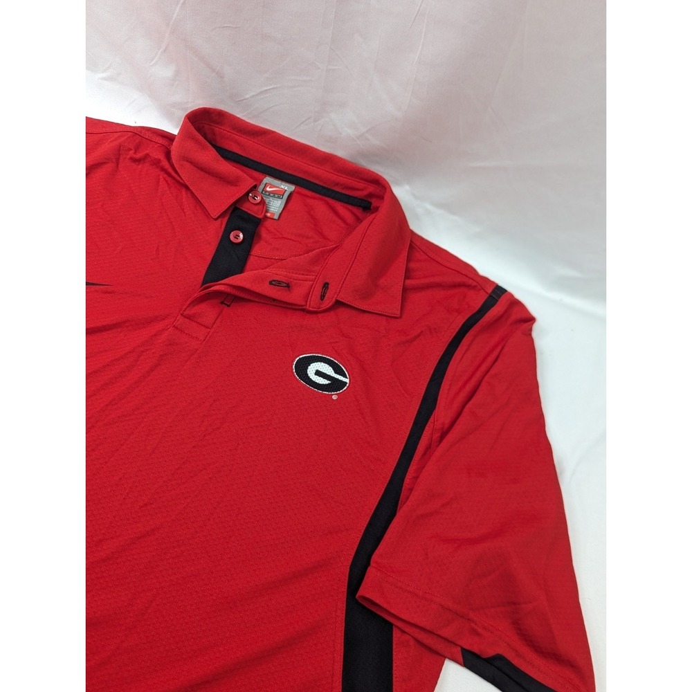 Georgia‎ Bulldogs Nike Team Fit Dry NCAA Red Polo Shirt Men XLarge Vintage XL